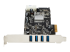 StarTech.com PCI Express (PCIe) SuperSpeed USB 3.0-kortadapter med 4 portar och 4 dedicerade kanaler på 5 Gbps – UASP – SATA/LP4-ström - Vänster sida